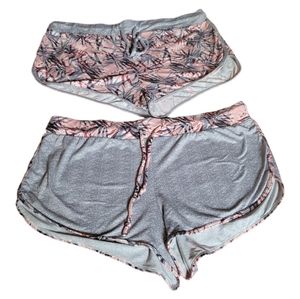 Women's relaxed shorts pink and Gray size large.